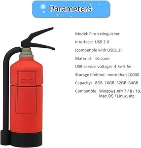 Gitra Hot Bán USB ổ đĩa flash PVC chữa cháy <span class=keywords><strong>Memory</strong></span> Stick 8GB USB Flash Drive 16GB 32GB phim hoạt hình bình chữa cháy Pendrive - Product Image 3