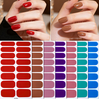 Pegatinas de Uñas Color Nude Beige Jelly, Cobertura Completa, Delgadas, Autoadhesivas, para Decoración de Uñas