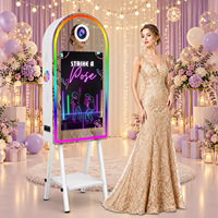 Miroir magique pour selfie avec livraison rapide, compatible avec appareil photo et imprimante, machine photobooth à arche lumineuse RGB