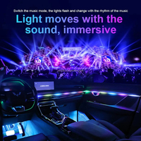 Kit d'éclairage d'ambiance intérieur de voiture avec effet LED dynamique et garniture argentée pour accessoires décoratifs LED Symphony améliorés