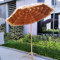 Parasol de plage en paille créatif personnalisé de 7 pieds, parasol de plage en paille de raphia portable, parasol de plage hawaïen pas cher, parasol de plage extérieur