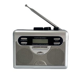 Radio cassette portable vintage AM FM avec enregistreur, fonction auto-reverse, écran LCD, réveil, pour la maison, le bureau et les voyages - Product Image 1