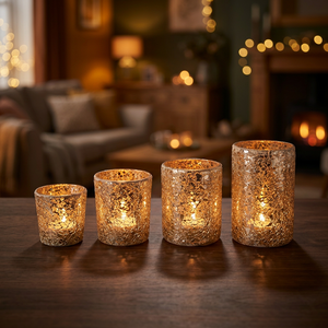 Support de bougie de Noël en verre fait main Sonnet Decor, scène forestière, impression numérique 1 couleur, décoration d'intérieur, modèle 2063 Uttar - Product Image 2