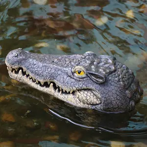 Décoration d'étang en résine m, fait à la main, tête d'alligator, décor de jardin d'extérieur