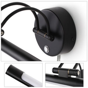 Lampe murale de style nordique 15W moderne noire et dorée pour salle de bain, hôtel, maison, chambre à coucher, éclairage frontal, miroir LED, applique murale - Product Image 6