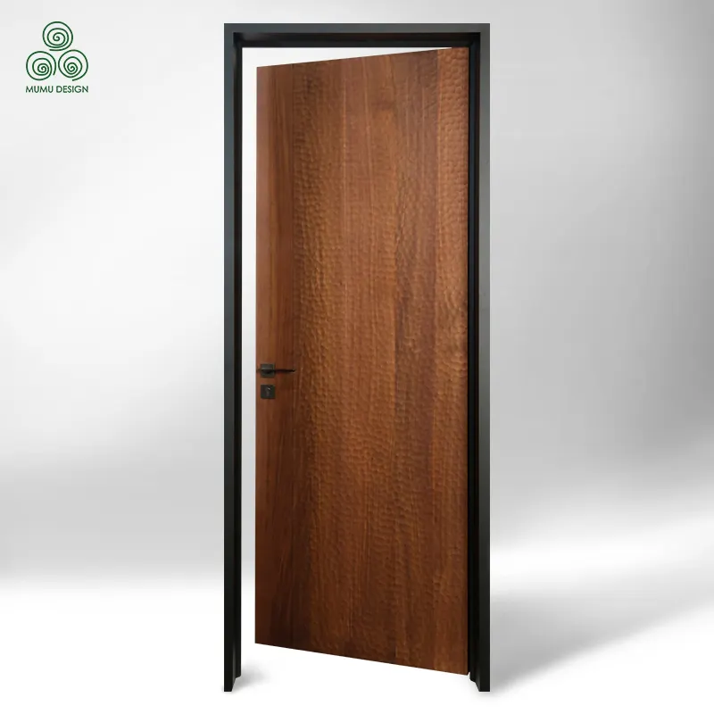 Mumu tùy chỉnh Walnut rắn gỗ nội thất cửa với tùy chỉnh màu sắc và kích thước sang trọng cửa