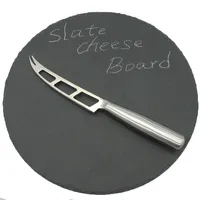 Round 30cm Dining Room Black Engraved Tray Natural High Quality Slate Cheese Board Wholesale