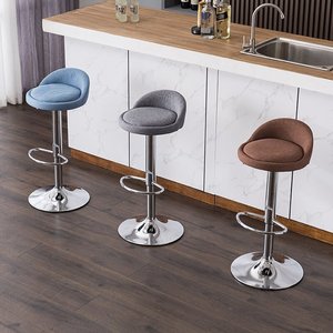 <span class=keywords><strong>Chaise</strong></span> <span class=keywords><strong>de</strong></span> <span class=keywords><strong>bar</strong></span> pivotante et réglable en hauteur, dossier moderne et simple, tabouret rond pour salon <span class=keywords><strong>de</strong></span> beauté et nail art, tabouret haut en métal à usage commercial - Product Image 3
