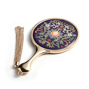 Unbreakable Zinc Alloy <b>Small</b> Handheld Vanity Oval Tiny <b>Wallet</b> Compact Pocket Mirror With Tassels - Product Image 5