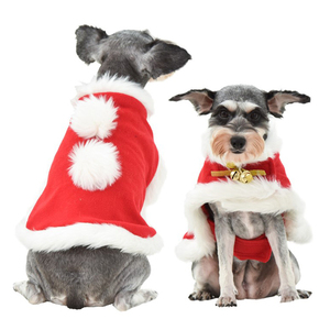 Ropa de invierno para perros de estilo clásico con bufanda roja cálida, sombrero, capa, <span class=keywords><strong>disfraces</strong></span> de Navidad para perros y gatos hechos de algodón - Product Image 5