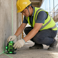 Niveau laser rotatif croisé Pineng PN-YQ006G de qualité industrielle, 16 lignes vertes 520nm, portée 50m, auto-nivelant à 360° avec pendule