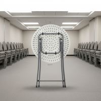 Table de salle à manger pliable légère en plastique avec structure en acier pour événements, fêtes, restaurants, utilisation en extérieur