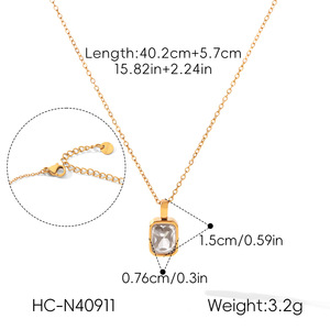 High Polished <b>Long</b> Lasting Color Gold Plated Stainless Steel <b>Necklace</b> Inlaid Zircon Pendant for Women - Product Image 5
