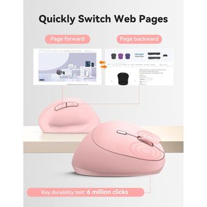 Ratón Vertical Ergonómico Tecknet, 4800 DPI, Inalámbrico, 6 Botones Programables, 2.4G, Silencioso, Cable Tipo-C para Oficina y Juegos - Product Image 4