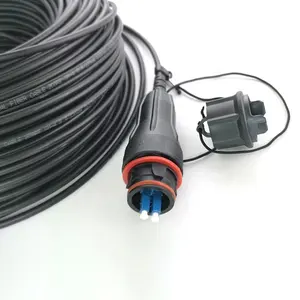 Duplex SM LSZH LSFH 4.8mm 9/125um Black Jacket Armed Outdoor Optical Fiber Cable mit IP Fullax LC UPC Connector