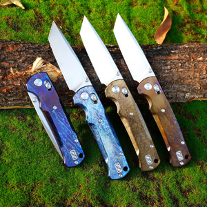 GT-T0039-4 高級チタン製 バーニングライトニングパターン VG-10 アクシスロック アウトドア折りたたみナイフ - Product Image 6