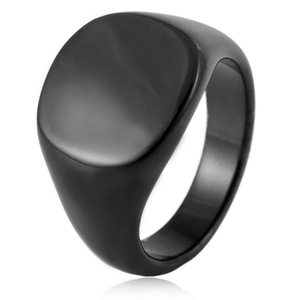 yunnique Minimalist <b>Titanium</b> Steel Polished Stamp <b>Ring</b> Gold Unisex Fashion Jewelry Gift - Product Image 3