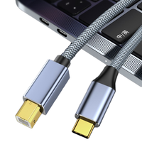 DTECH Câble d'imprimante plaqué or haute stabilité 1.5M Type C mâle vers Type B mâle Câble d'impression USB 2.0