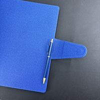 Agenda personnel A4, classeur à 3 anneaux dorés, en cuir PU lin, fermeture magnétique, carnet personnalisé, couverture rigide, agenda avec porte-stylo