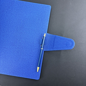 Agenda Personale <span class=keywords><strong>A4</strong></span> con 3 Anelli Dorati, Copertina in Pelle PU Effetto Lino, Chiusura Magnetica, Diario Personalizzato con Portapenna - Product Image 6