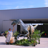 Robot dinosaure animatronique Therizinosaurus avec tête mobile, griffes géantes et son de rugissement pour parc à dinosaures