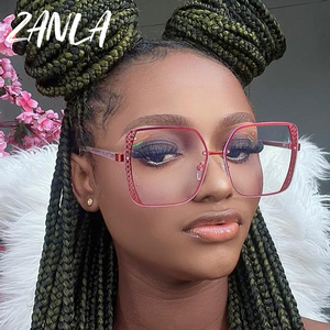 Gafas de Moda Doradas con Protección Anti-Luz Azul, Montura Cuadrada Reticular 2026, Gafas Ópticas Grandes para Mujer, Gafas de Metal con Lentes Transparentes para Hombre - Product Image 1