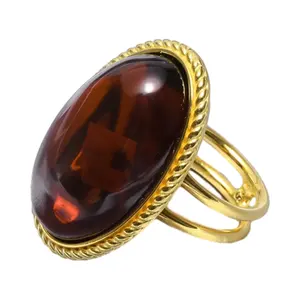 Vintage Natural Baltic Amber Ring Gift For Her Sterling Silver Ring Amber Jewelry Cognac Amber