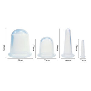 Kit de ventouses pour massage du visage et des yeux, 4 pièces, petit et grand format, thérapie en silicone, ensemble de ventouses faciales - Product Image 5