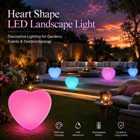COOLQING Vente en gros de lampes LED RGB pour l'aménagement paysager, étanches IP65, certifiées CE, télécommandées, pour Noël, Halloween, mariage, maison, jardin, en forme de cœur