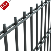 Panneau de clôture en treillis soudé à double barre YESON Ys-06 galvanisé et recouvert de PVC 656 868, anti-escalade, anthracite