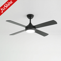 Ventilateur de plafond noir 1stshine de 48 pouces avec lumière LED à intensité variable, 4 pales en MDF, moteur DC, télécommande, moderne