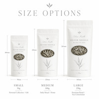 Sachet d'emballage alimentaire refermable à fenêtre, à fond plat, de qualité alimentaire, pour thé blanc Silver Needle, chewing-gum, aliments en conserve et produits en vrac