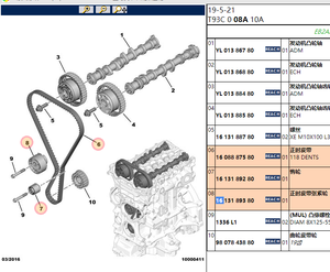 Poulie tendeur de <span class=keywords><strong>courroie</strong></span> de <span class=keywords><strong>distribution</strong></span> OE 1608887580 1613189280 1613189380 1.2T pour Peugeot 2008 <span class=keywords><strong>208</strong></span> 308 408 5008 Citroën C3 C4 DS5 - Product Image 2