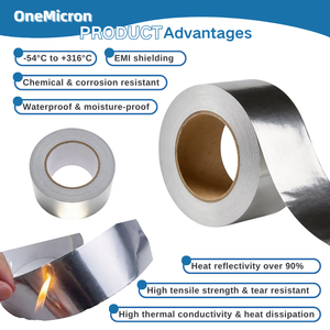 3.1 Mil 0.94 Inch X 21.9 Yards Aluminum Foil Tape, High <strong>Heat</strong> <strong>Shielding</strong> for USA HVAC &amp; Duct Sealing Maintenance, US Standard - Product Image 5