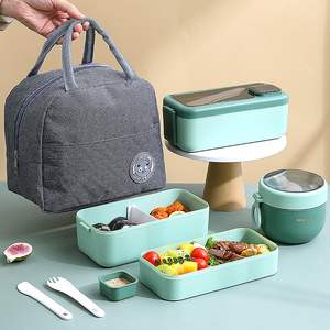 PP Plastic Tiffin Box Kids Adult 1000 Ml Bento Boxes With Spoon And Fork Bento Lunch Box