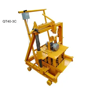 Máquina de fabricación de bloques de hormigón, manual, simple, QT40-3C, a la venta