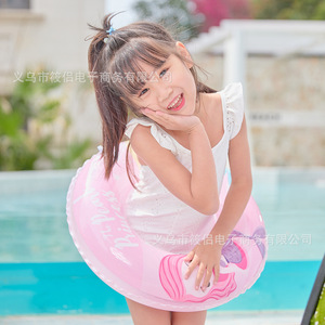 Bouée de natation gonflable sirène de dessin animé pour enfants, utilisation en piscine et parc aquatique, PVC rond épaisseur 0,20 mm XLH-80 - Product Image 2