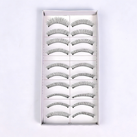 Vente en gros de faux cils faits à la main, 10 paires, cils naturels longs, épais et volumineux, noirs, 216/217