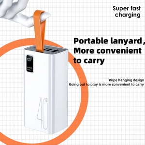 พาวเวอร์แบงค์ความจุสูง 40000mah 50000mah 60000mah ช่องเสียบ USB 4 ช่อง รองรับ PD20W ชาร์จเร็วแบบสองทิศทาง พร้อมสายคล้องคอ พกพาสะดวก - Product Image 3