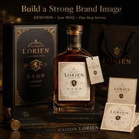 Etiquetas Personalizadas para Vino y Licores, Papel Texturizado con Estampado en Dorado, Adhesivos Impermeables para Botellas de Coñac, Whisky y Licores, OEM