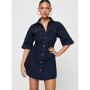 Nuevo Diseño al por Mayor: Vestido Mini de Mezclilla Oscuro - Product Image 1