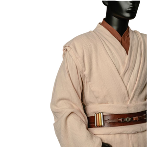 Disfraz de Cosplay Personalizado de <span class=keywords><strong>Obi</strong></span>-<span class=keywords><strong>Wan</strong></span> Kenobi de <span class=keywords><strong>Star</strong></span> <span class=keywords><strong>Wars</strong></span>, Conjunto Completo para Hombre Adulto, Algodón, Lino, Cachemira, Disfraz de Personaje de Película - Product Image 5