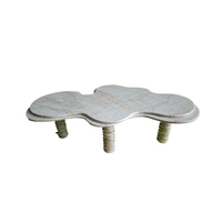 Table basse de salon en marbre doré, forme libre unique, style araignée, pour café