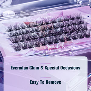 सुनली स्व-चिपकने वाली पलक कोई भी प्रेस-ऑन गोंद-मुक्त झूठी चमक विक्रेता व्यक्तिगत क्लस्टर फ्फी एक्सटेंशन किट - Product Image 4