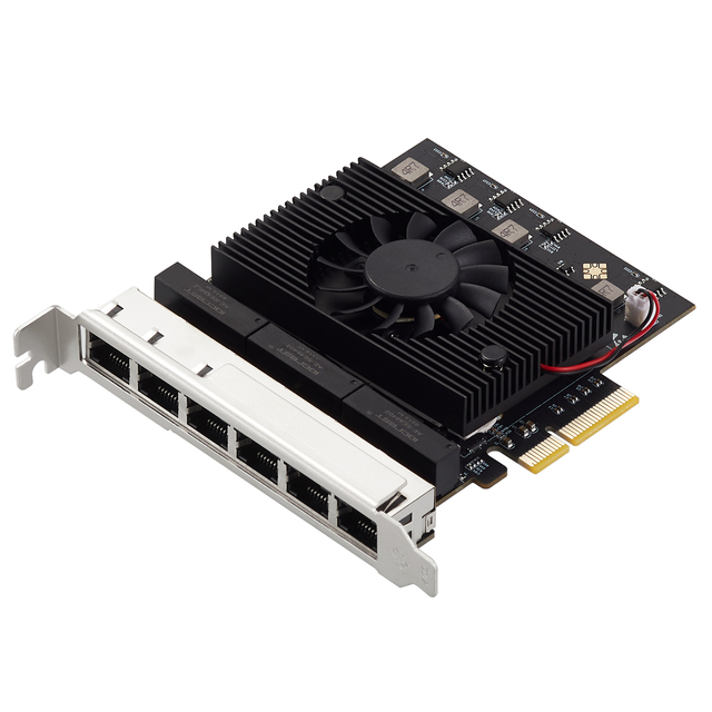 6 Ports PCIe 2.5 Gigabit Wired Network Card RJ45 2500Mbps NIC RTL8125B Chip Industrial Camera Capture Nas in Stock