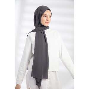 Élégant châle en mousseline pour femme, anthracite, long, léger, style traditionnel, accessoire de coiffure - Product Image 1