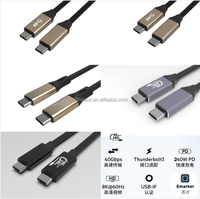 40Gbps 100W USB4 Cable de carga rápida Usb C a Usb C Cable Soporte Dual 4K @ 60Hz Compatible con Thunderbolt 3 Cable