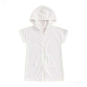 Comodo Accappatoio con Cappuccio per Bambini in Spugna di Poliestere, Alta Qualità, con Zip Frontale, Costume <span class=keywords><strong>da</strong></span> <span class=keywords><strong>Bagno</strong></span> e Copricostume - Product Image 5