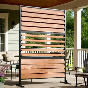 Panneau de brise-vue <span class=keywords><strong>en</strong></span> <span class=keywords><strong>bois</strong></span> personnalisé pour climatiseur, panneau à lamelles <span class=keywords><strong>en</strong></span> cèdre pour patio <span class=keywords><strong>extérieur</strong></span>, clôture de protection - Product Image 3