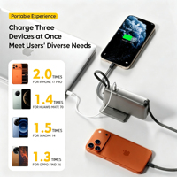 Vente flash - Batterie externe portable avec une grande capacité de 20000 mAh, charge rapide 35 W, câble intégré et impression de logo personnalisable